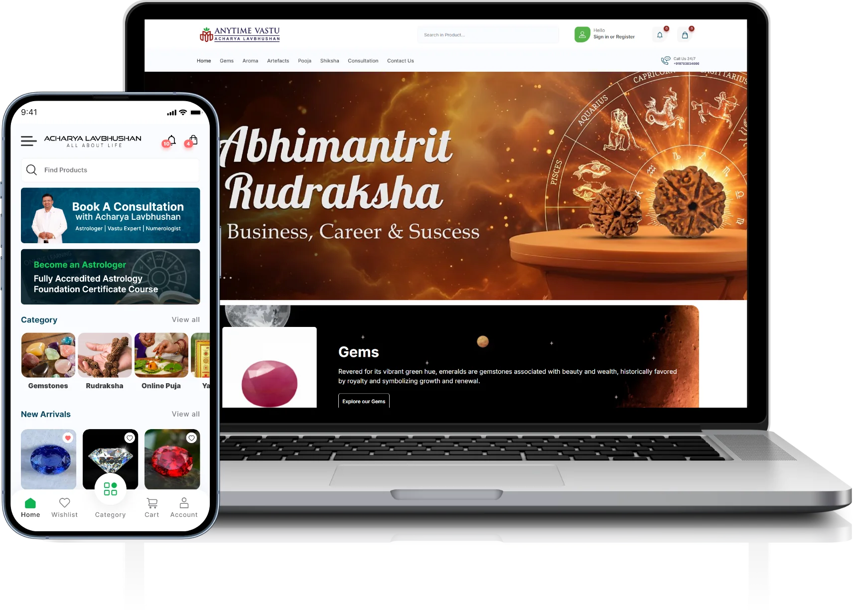 Anytime Vastu astrology app and website built by SOFTALYN